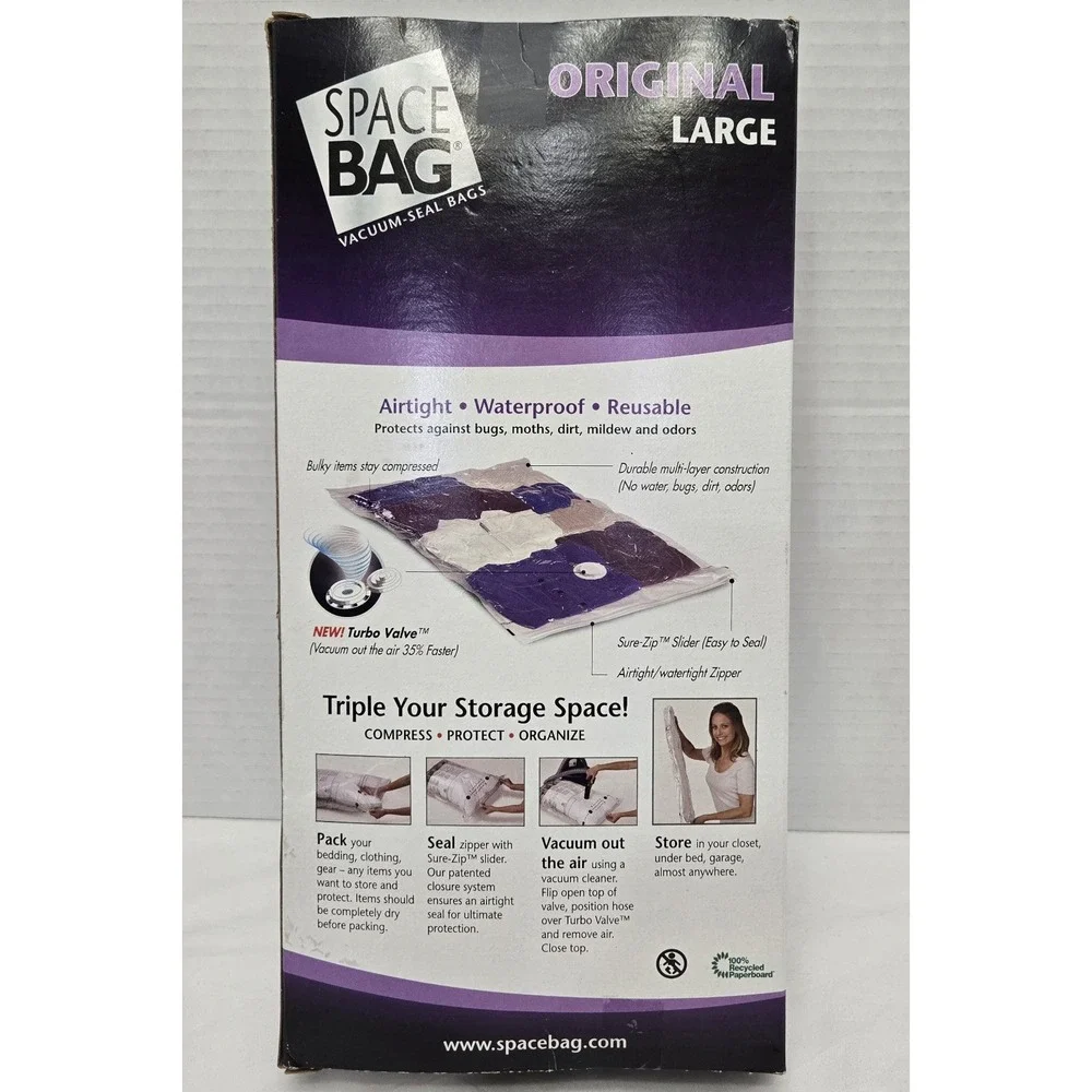Original Vacuum Seal Space Compression Bag 2 (Two) Count Large 21.5